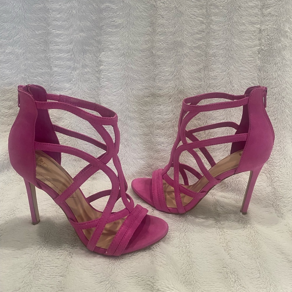 Womens Aldo pink strappy heels size 7 1/2